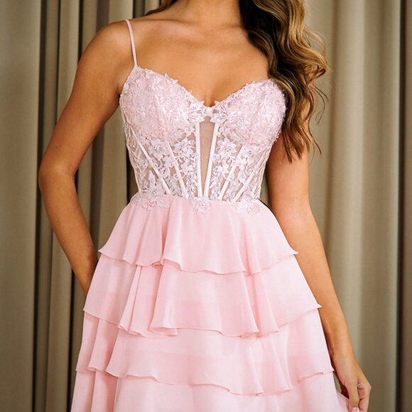 New Sleeveless Formal Sequins Embellished Dress w/ Sweetheart Neckline AC 2062S - Picture 4 of 9